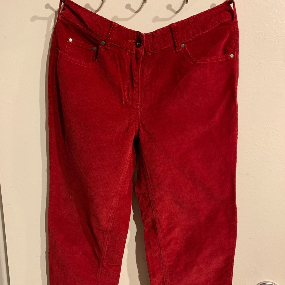 Olive and oak red Corduroy pants